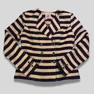 CABI Double Breasted Cruise/Nautical Blazer Striped Size 2